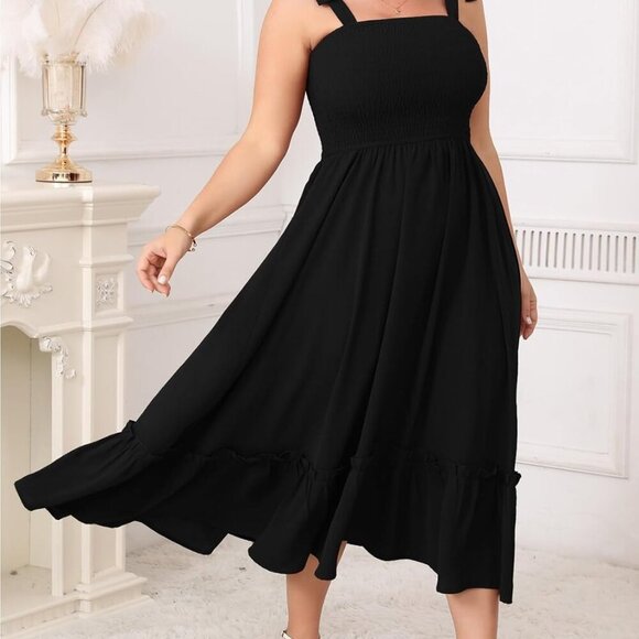 Women's Plus Size Maxi Dress Boho Sleeveless Tiered Beach Summer Dress - Picture 2 of 6